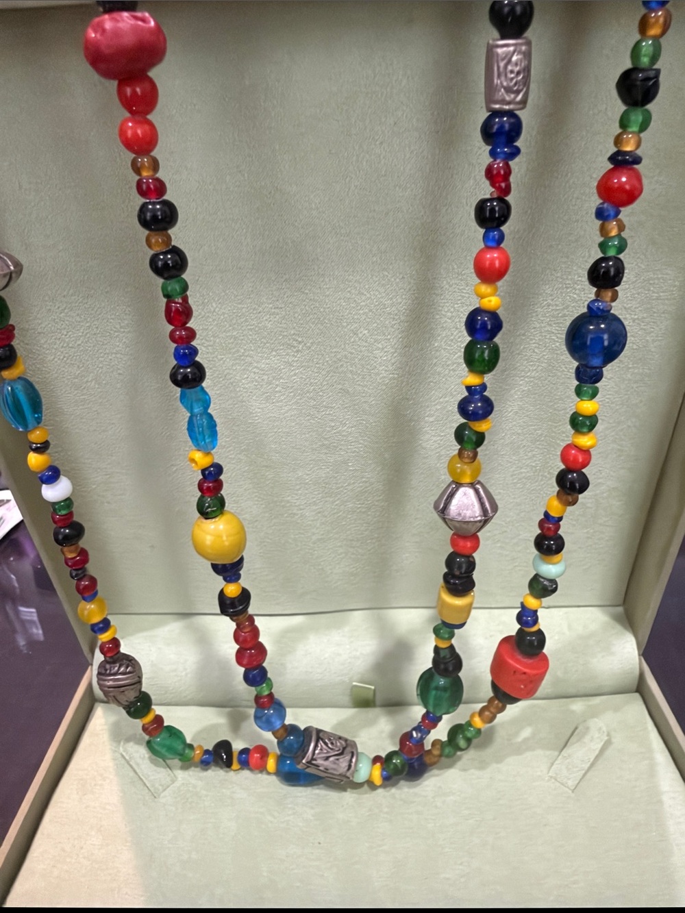 Multi-Color Beaded Necklace - Vibrant Glass and Metal Accent Beads